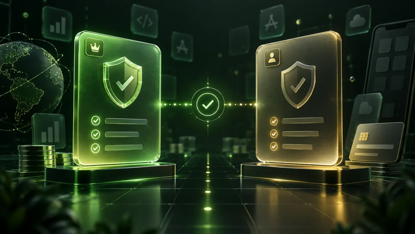Tier 1 and Tier 2 developer account comparison illustration